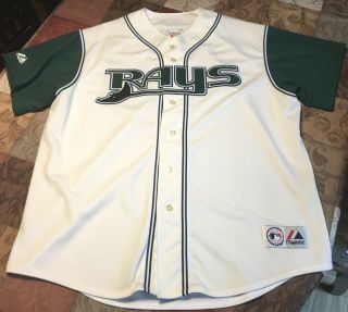 Vintage Majestic Tampa Bay Rays 2001 Home Jersey Mens 2xl
