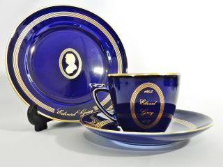 Vintage Bing & Grondahl Famous Composer Pottery Trio Grieg Cup Saucer Plate