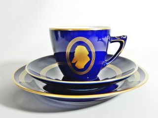Vintage Bing & Grondahl Famous Composer Pottery Trio Brahms Cup Saucer Plate 2
