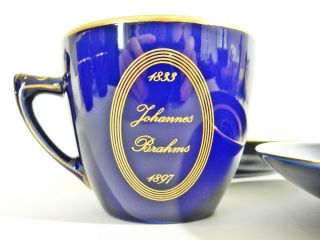 Vintage Bing & Grondahl Famous Composer Pottery Trio Brahms Cup Saucer Plate 4
