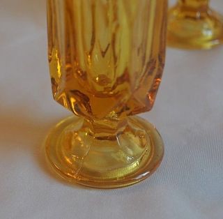 Vintage 1970s Anchor Hocking Amber Fairfield Footed Salt and Pepper Shakers 3