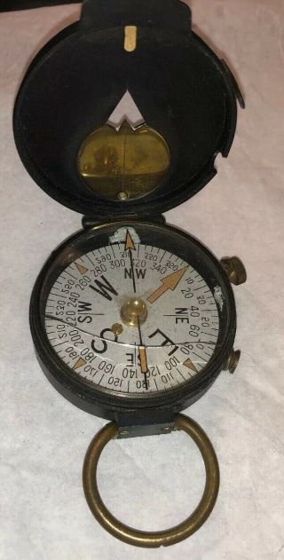 Swiss Made Wwii Us Engineer Corps Military Compass Plan Ltd Vintage