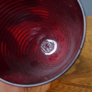 vintage 1950s murano glass red/gold leaf beaker 4