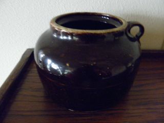 Vintage BAUER Pottery Plain Ware Brown Glaze 2 Bean Pot with Lid 4