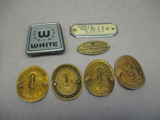 Vtg Singer & White Treadle & Electric Sewing Machine Name Plates Tags Medallions