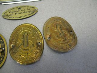 Vtg Singer & White Treadle & Electric Sewing Machine Name Plates Tags Medallions 3