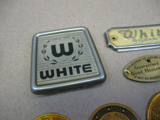 Vtg Singer & White Treadle & Electric Sewing Machine Name Plates Tags Medallions 5