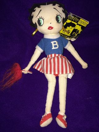 Vintage Betty Boop Cheerleader Kelly Toy Doll Plush 12 " Collectible