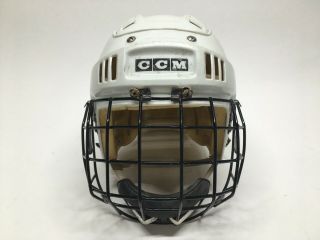 CCM Older ' 99 White Ice Hockey Helmet Vintage Size Small 6 3/8 - 7 