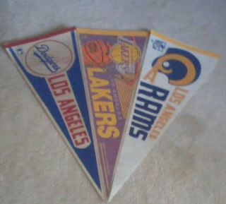 Los Angeles Dodgers,  Lakers & Rams Vintage Pennants