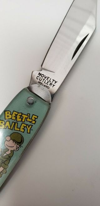 RARE VINTAGE BEETLE BAILEY 6  POCKET KNIFE W/2.  5  BLADE MADE IN IRELAND 2