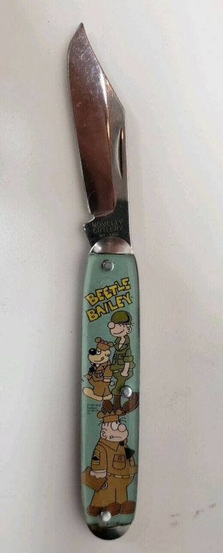 RARE VINTAGE BEETLE BAILEY 6  POCKET KNIFE W/2.  5  BLADE MADE IN IRELAND 4