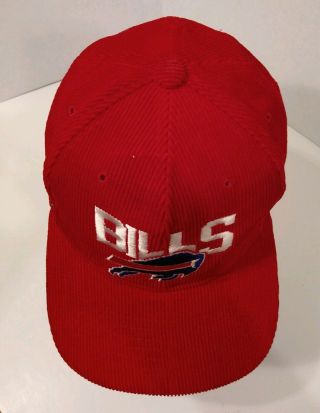 Vintage 1990s Buffalo Bills Corduroy Stitched Snapback Cap Hat Era Pro 2