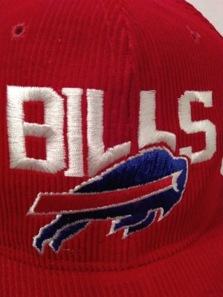 Vintage 1990s Buffalo Bills Corduroy Stitched Snapback Cap Hat Era Pro 5