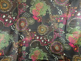 Vintage 1971 Kloppman Mills Silky Polyester Blend Abstract Design