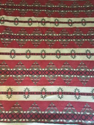 Vintage Woolrich Wool Blend Blanket Southwestern Sherpa Lined 66”x56”
