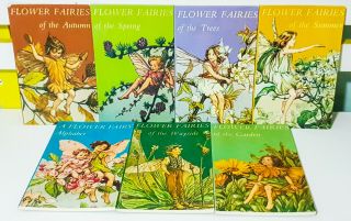 Complete Set Of 7x Flower Fairies Vintage 1974 Books By Cicely M.  Barker