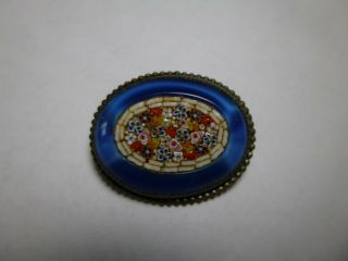 Vintage Italian Micro Mosaic Tile Brooch / Pin,  Italy