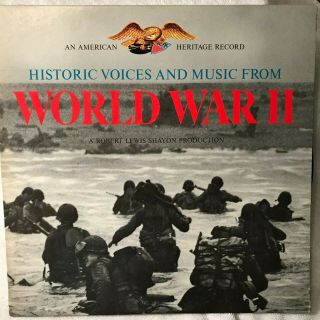 Vintage World War Ii - Historic Music And Voices Lp Vinyl Record American