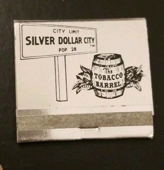 Vintage Silver Dollar City Branson Mo Chrome Foil Amusement Park Matchbook