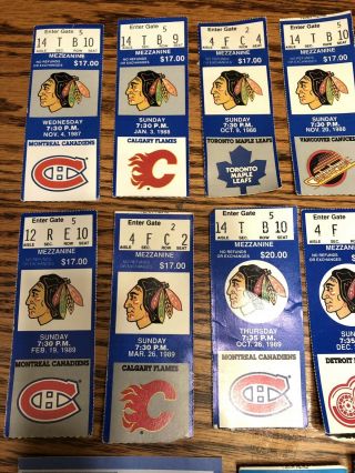 Vintage Blackhawks Ticket Stubs Montreal Flames Maple Leafs Playoffs 87 - 92 3