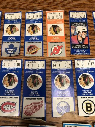 Vintage Blackhawks Ticket Stubs Montreal Flames Maple Leafs Playoffs 87 - 92 4