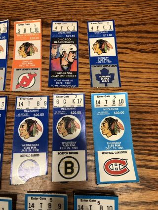 Vintage Blackhawks Ticket Stubs Montreal Flames Maple Leafs Playoffs 87 - 92 5