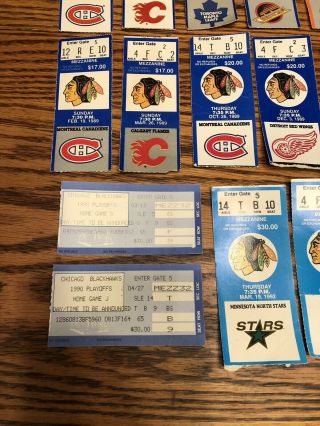 Vintage Blackhawks Ticket Stubs Montreal Flames Maple Leafs Playoffs 87 - 92 6