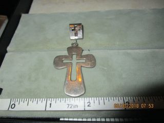 Vintage Taxco Sterling Silver Cross Pendant Cut Out