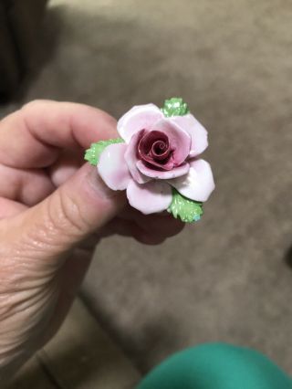 Vintage Royal Adderley Floral Rose Bone China Brooch Pin