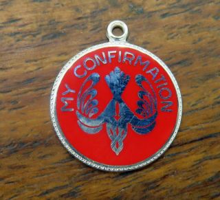 Vintage Sterling Silver Confirmation Holy Ghost Spirit Religious Enamel Charm M
