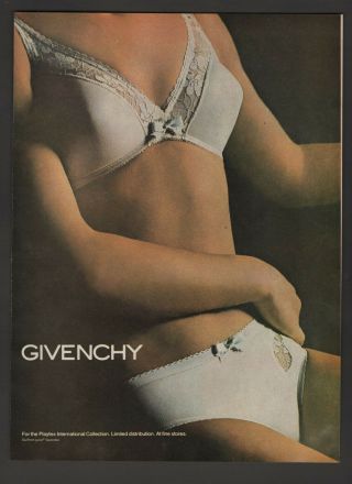 1979 Vintage Print Ad Givenchy Woman Wearing Playtex Bra And Panties D79