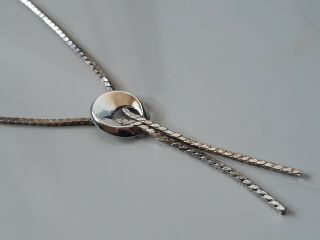 Vintage Mid Century Scandinavian Unid Sterling Silver Lariat Necklace