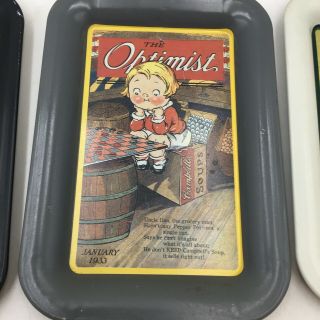 Vintage Campbell’s Soup “The Optimist” Mini Tin Trays Set Of 4 3