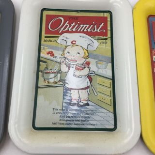 Vintage Campbell’s Soup “The Optimist” Mini Tin Trays Set Of 4 4