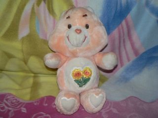 13 " Plush Vintage Orange Flowers Friend Care Bear Baby Boy Girl 1980s Gift Toy
