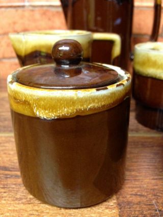 Vintage Brown Drip Tea Coffee Set Made In Japan 2