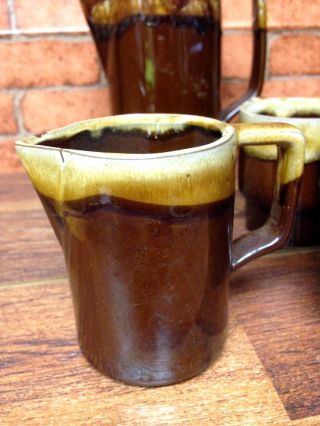 Vintage Brown Drip Tea Coffee Set Made In Japan 3