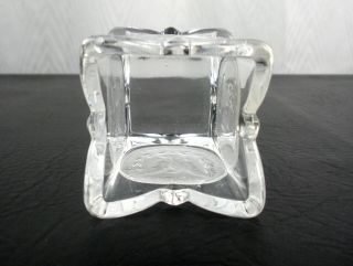 Fostoria Coin Glass Square Toothpick Holder,  Vintage c.  1958 1892 Frosted Dollar 4