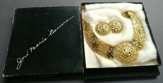 Vintage Jose Maria Barrera Avon Ivy Foliate Necklace & Earring Set