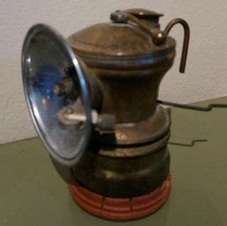 Vintage Antique Auto Lite Universal Lamp Brass Carbide Coal Miner Hat Light