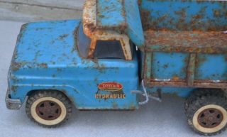 Vintage Collectible 1960s Tonka Pressed Steel Hydraulic Dump Truck Blue 2