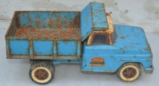 Vintage Collectible 1960s Tonka Pressed Steel Hydraulic Dump Truck Blue 7