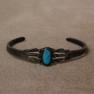 Sterling Silver And Turquoise Vintage Children 