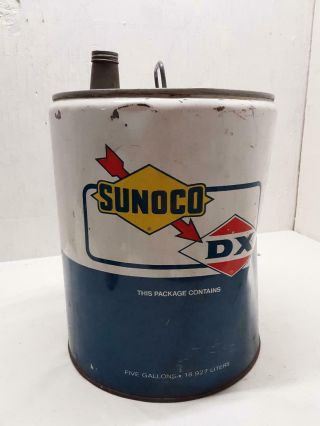 Vintage Sunoco Dx 5 Gallon Oil Can