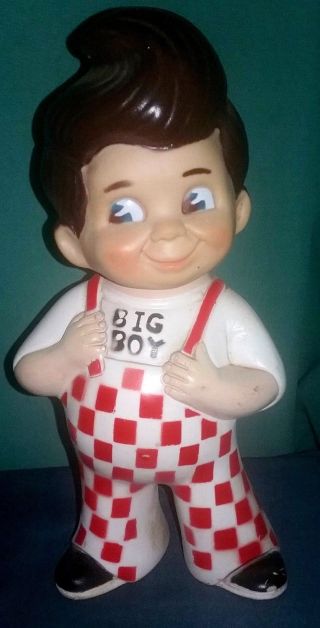 Vintage 1973 Bobs Big Boy Restaurant Vinyl Rubber 9 " Doll Bank Marriot Corp