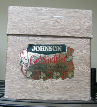 Vintage Nestor Johnson Metal Card Shuffler W Box & Instructions