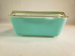 Vintage Pyrex Turquoise Robins Egg Covered Refrigerator Dish & Lid 0503 & 503 - C 3