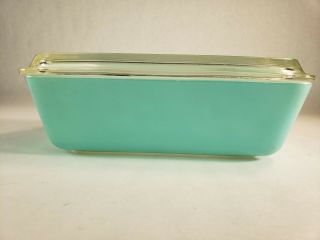 Vintage Pyrex Turquoise Robins Egg Covered Refrigerator Dish & Lid 0503 & 503 - C 4