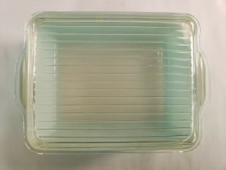 Vintage Pyrex Turquoise Robins Egg Covered Refrigerator Dish & Lid 0503 & 503 - C 6